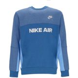 Nike - Crewneck Sweatshirt Air Brushed-back - Blauw - 80% Katoen - Lange Mouwen