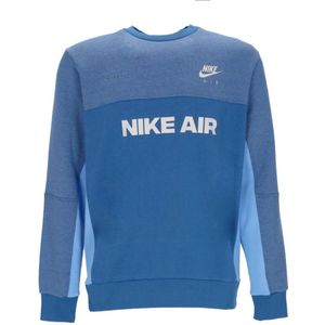 Nike - Crewneck Sweatshirt Air Brushed-back - Blauw - 80% Katoen - Lange Mouwen