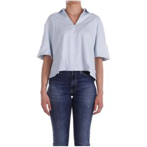 K-Way, Dames, Tops, Blauw, Maat: M Katoen,