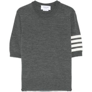 Thom Browne, Dames, Truien, Grijs, Maat: 2XS