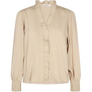 Co'Couture, Dames, Blouses & Shirts, Beige, Maat: M Viscose,