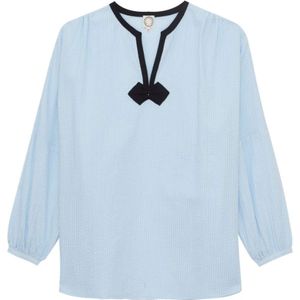 Ines de la Fressange Paris, Dames, Blouses & Shirts, Blauw, Maat: M Katoen,