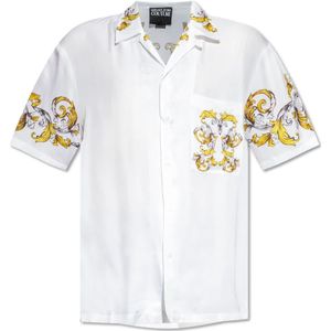 Versace Jeans Couture, Heren, Overhemden, Wit, Maat: M Viscose,