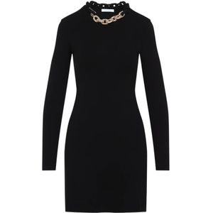 Rabanne, Dames, Jurken, Zwart, Maat: XS Katoen,