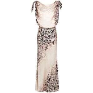 Roberto Cavalli, Dames, Jurken, Beige, Maat: M