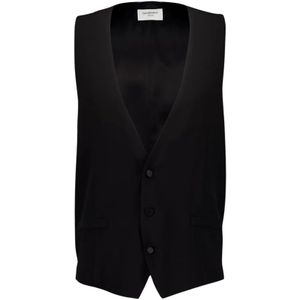 Saint Laurent, Heren, Jassen, Zwart, Maat: L Zijde,