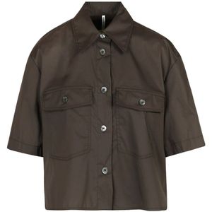 Liviana Conti, Dames, Blouses & Shirts, Bruin, Maat: M Katoen,