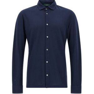 Zanone, Heren, Overhemden, Blauw, Maat: L Katoen,