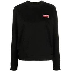 Kenzo, Dames, Sweatshirts & Hoodies, Zwart, Maat: L Katoen,