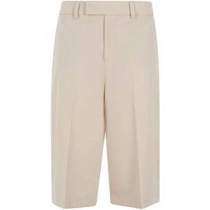 Federica Tosi, Dames, Korte broeken, Beige, Maat: S Katoen,