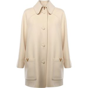 Valentino Garavani, Dames, Mantels, Beige, Maat: XS Wol,