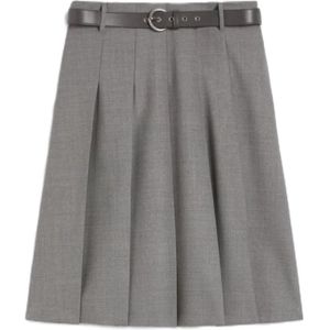 Max Mara Studio, Dames, Rokken, Grijs, Maat: 2XS Wol,