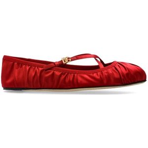 Dolce & Gabbana - Satijnen Ballerina's - Rood