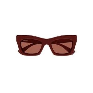 Gucci Cat Eye Zonnebril Rode Lenzen , Red , Dames , Maat: ONE Size