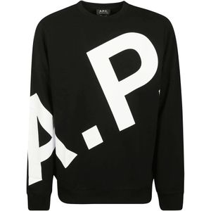 A.p.c., Heren, Sweatshirts & Hoodies, Zwart, Maat: L Katoen,