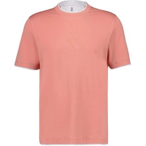 Brunello Cucinelli, Heren, Tops, Roze, Maat: S Katoen,