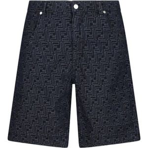 Fendi, Heren, Korte broeken, Blauw, Maat: W33 Denim,