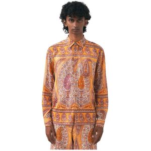 Antik Batik, Heren, Overhemden, Oranje, Maat: S Katoen,