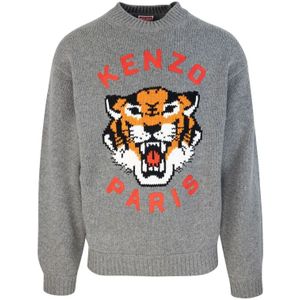 Kenzo, Heren, Truien, Grijs, Maat: M Katoen,