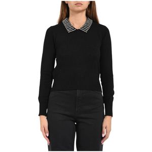 Pinko, Dames, Truien, Zwart, Maat: M Wol,