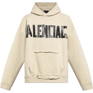 Balenciaga, Heren, Sweatshirts & Hoodies, Beige, Maat: 2XS Katoen,