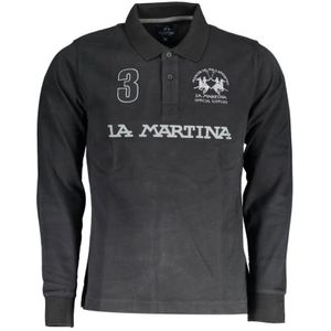 La Martina, Heren, Tops, Zwart, Maat: L Katoen,