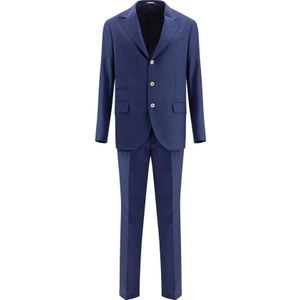 Brunello Cucinelli, Heren, Pakken, Blauw, Maat: XL Fleece,