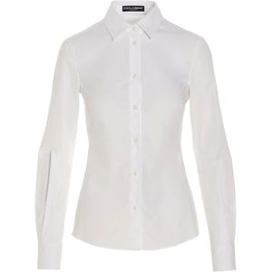 Dolce & Gabbana, Dames, Blouses & Shirts, Wit, Maat: XL Katoen,