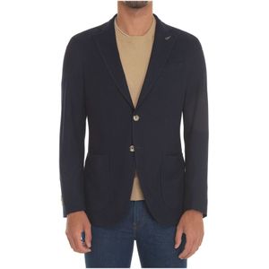 Paoloni, Heren, Jassen, Blauw, Maat: 4XL Katoen,