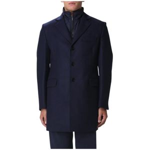 Fay, Heren, Mantels, Blauw, Maat: M Wol,