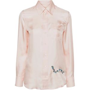 Lanvin, Dames, Blouses & Shirts, Roze, Maat: S Zijde,