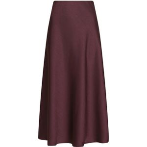 Neo Noir - Bovary Rok - Rood - Midi - Satijn