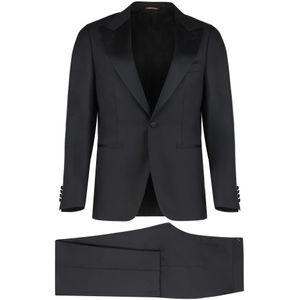 Canali, Heren, Pakken, Zwart, Maat: 2XL Wol,