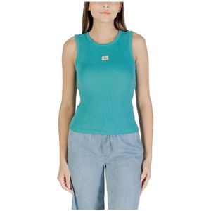 Calvin Klein Jeans, Dames, Tops, Blauw, Maat: XS Katoen,