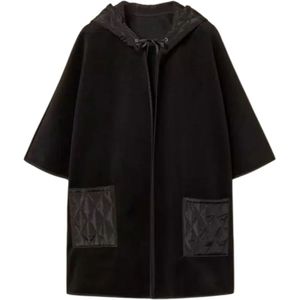 Twinset, Dames, Jassen, Zwart, Maat: ONE Size Nylon,