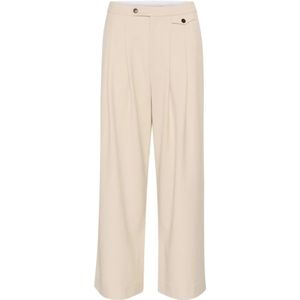 Gestuz, Dames, Broeken, Beige, Maat: M Wol,