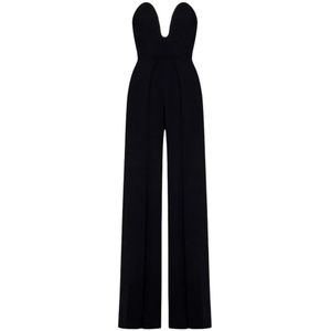 Solace London, Dames, Jumpsuits & Playsuits, Zwart, Maat: M Leer,