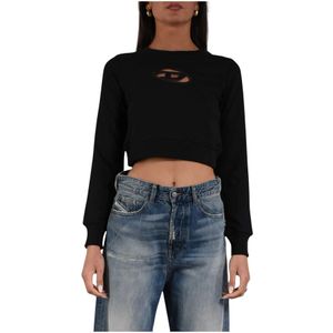 Diesel, Dames, Sweatshirts & Hoodies, Zwart, Maat: S Katoen,