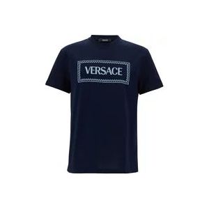 Versace T-shirts en Polos in 90s Stijl , Blue , Heren , Maat: XL