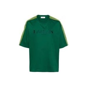 Lanvin Oversize Fles T-Shirt , Green , Heren , Maat: M