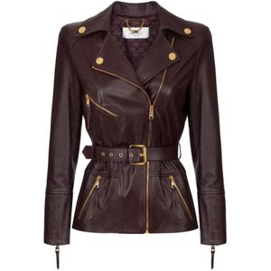 Elisabetta Franchi, Dames, Jassen, Rood, Maat: XS Leer,