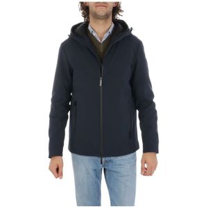 Woolrich, Heren, Sweatshirts & Hoodies, Blauw, Maat: 2XL Nylon,
