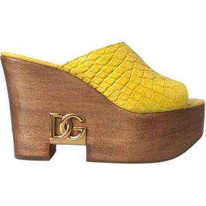 Dolce & Gabbana, Dames, Schoenen, Geel, Maat: 39 EU Leer,