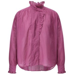 Isabel Marant, Dames, Blouses & Shirts, Paars, Maat: 3XS Katoen,