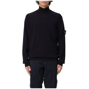 Stone Island, Heren, Truien, Blauw, Maat: S Wol,