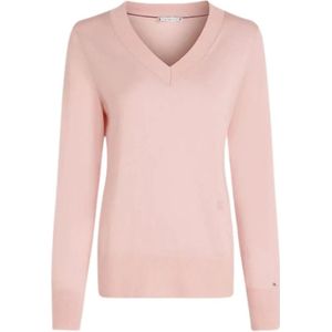 Tommy Hilfiger, Dames, Truien, Roze, Maat: L Zijde,
