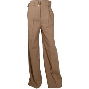 Hugo, Dames, Broeken, Beige, Maat: L Linnen,