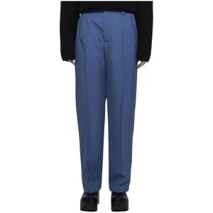 Marni, Dames, Broeken, Blauw, Maat: S Leer,