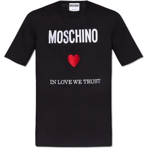 Moschino, Heren, Tops, Zwart, Maat: S Katoen,