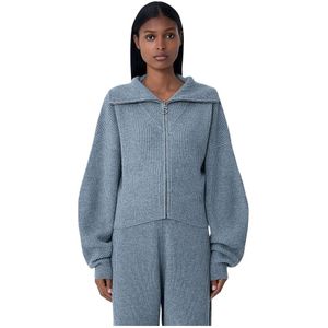 Sportmax, Dames, Truien, Grijs, Maat: S Wol,